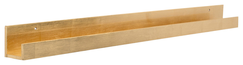 Levie Wooden Picture Ledge Wall Shelf, Gold 42