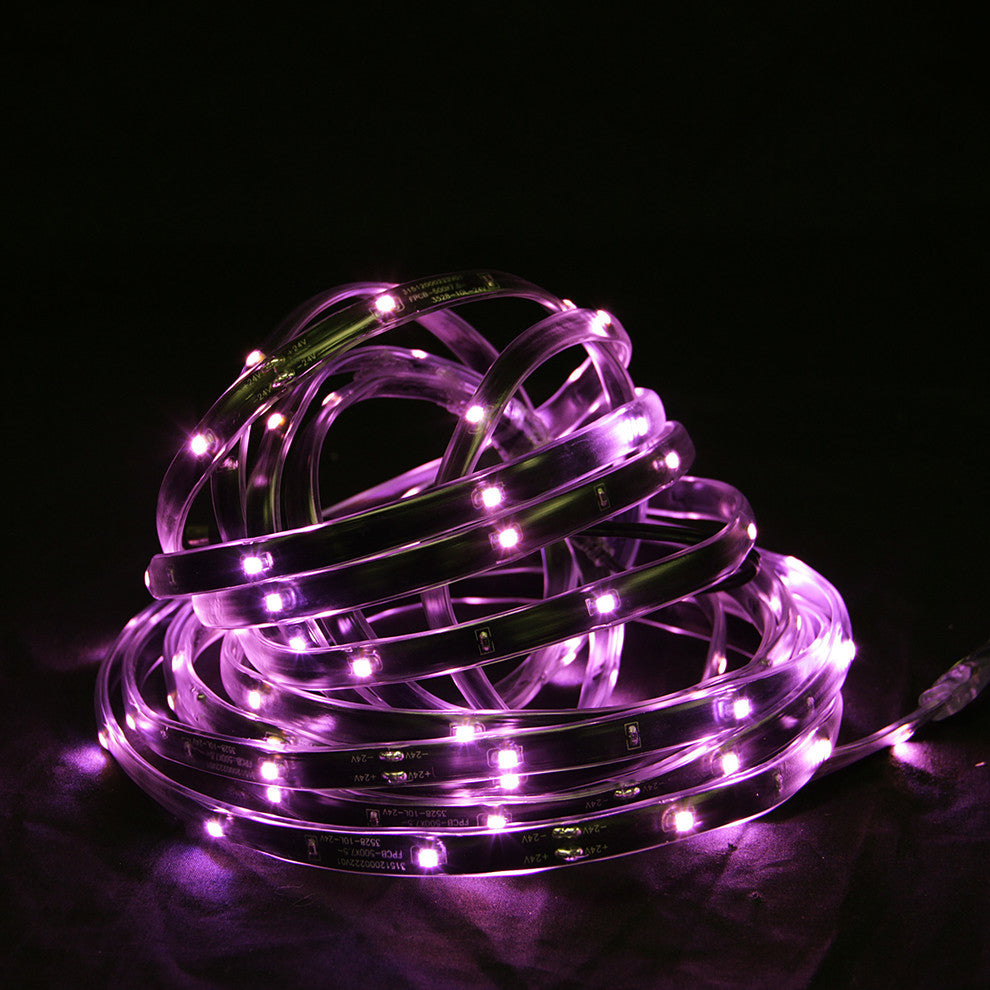 18' LED Indoor/Outdoor Christmas Linear Tape Lighting, Pink and Black