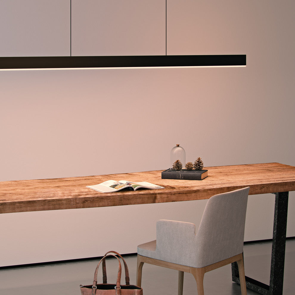 DALS Lighting 72" Slim Profile LED Linear Pendant, Black