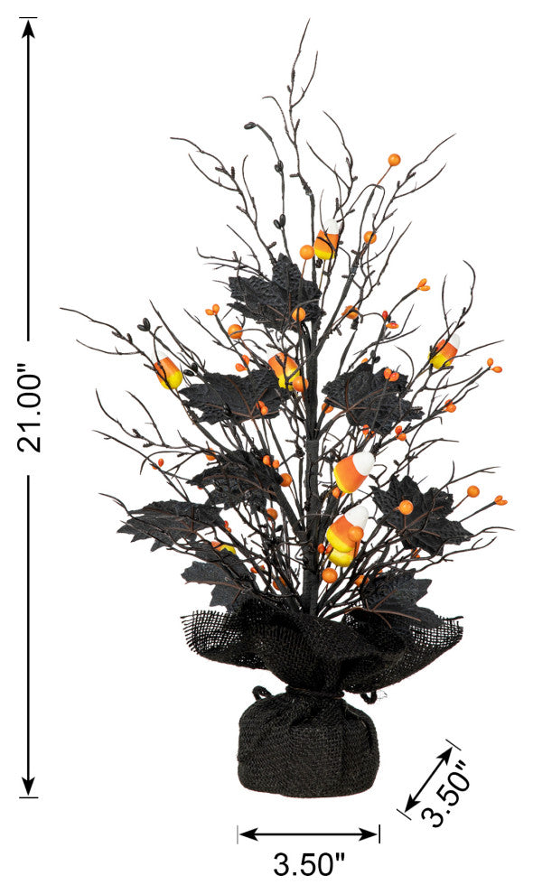 21"H Lighted Halloween Table Tree