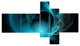 Blue Fractal Galactic Nebula, Abstract Wall Art Canvas, 60"x32", 5 panels