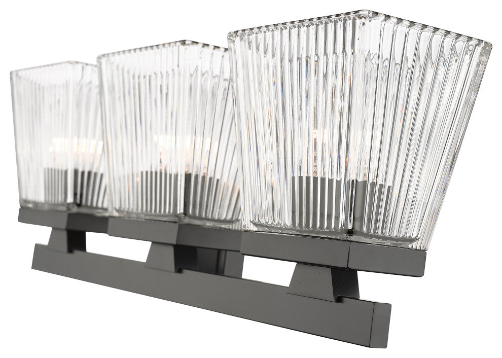 Zlite 1936-3V-MB 3-Light Vanity, Clear
