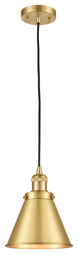 Appalachian 1 Light Mini Pendant, Satin Gold, Satin Gold