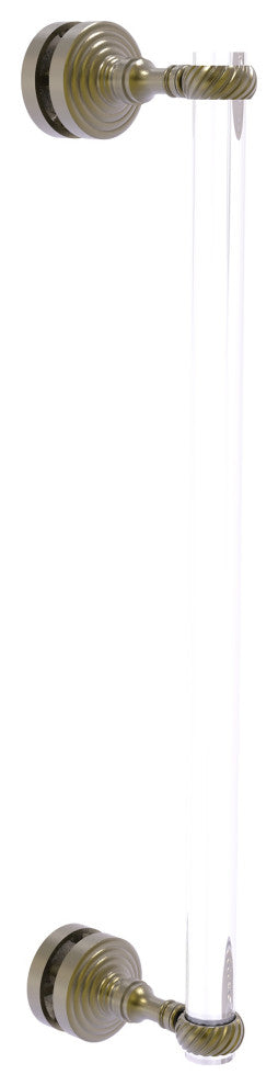 Pacific Grove 18" Twisted Accent Single Side Shower Door Pull, Antique Brass