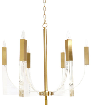 6-Light Omeara Candle Style Chandelier Light, White and Gold