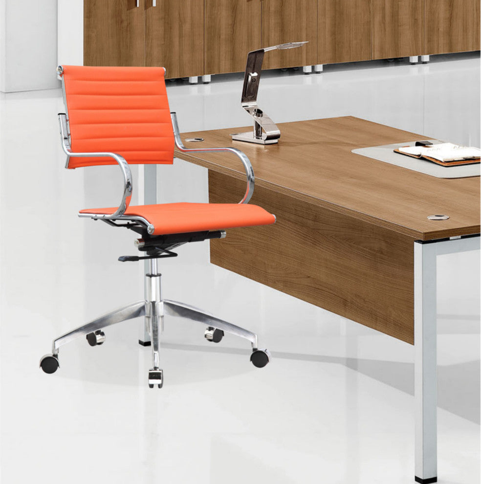 Classics Flees Office Chair Mid Back, Orange