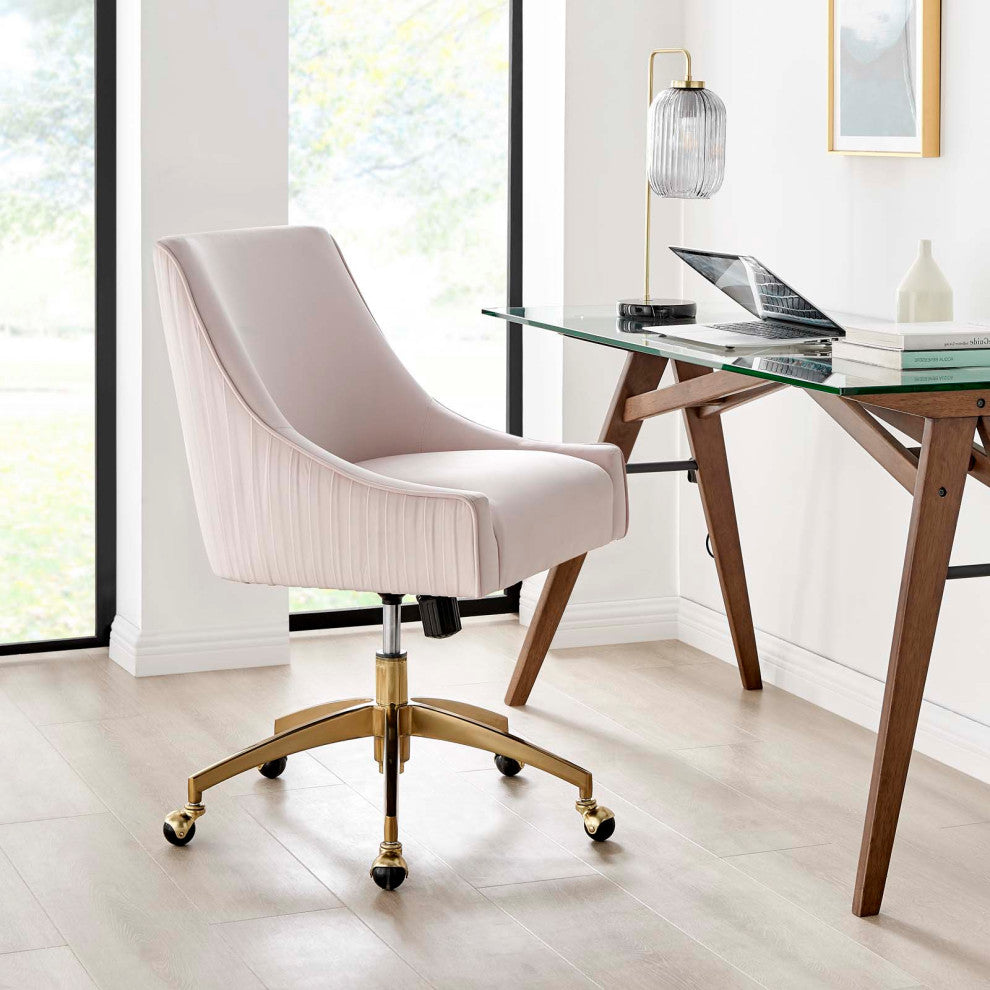 Side Dining Chair, Pink, Velvet, Modern, Kitchen Bistro Restaurant Hospitality