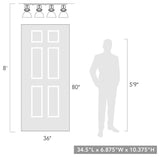 Golden Lighting Hines 4 Light Semi-Flush, Matte Black With Seeded Glass Shade