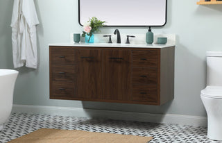 Home Living 22" Midcentury Modern Walnut-Light Bathroom Vanity