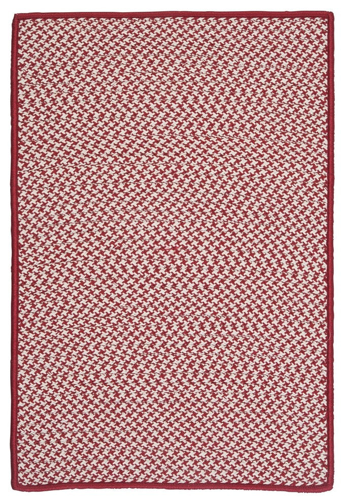 Outdoor Houndstooth Tweed OT79 Sangria Indoor/Outdoor Area, Rectangular 7'x9'