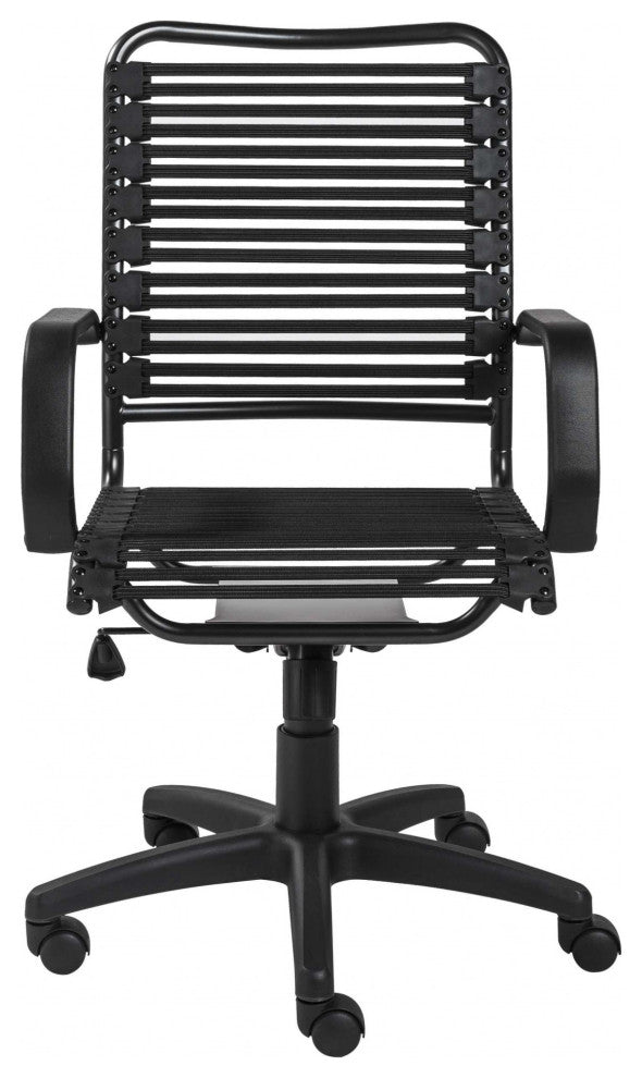 Black Adjustable Swivel Bungee Rolling Office Chair