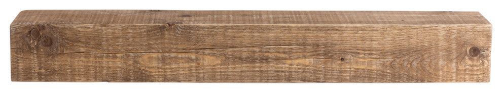 Solid Beam Fireplace Mantel Shelf, Aged Oak, 60"