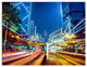 Hong Kong City Night Scene, Large Cityscape Art Print on Canvas, 36x28, 3 Panels