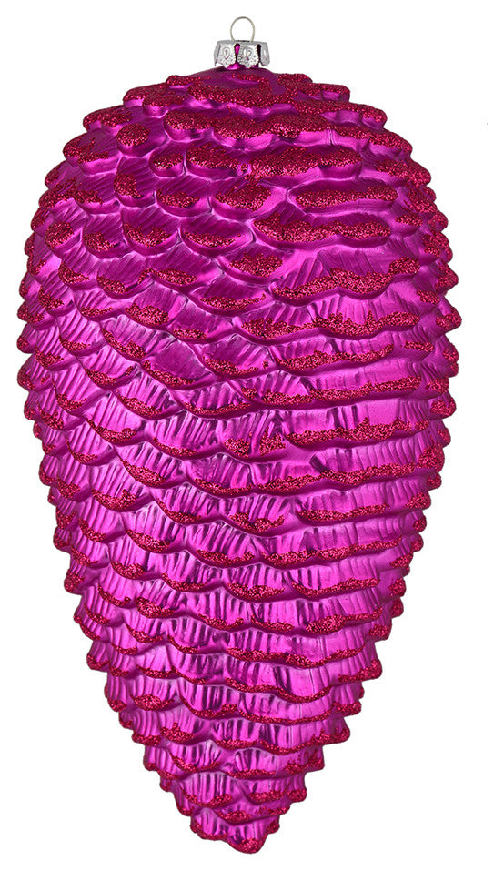 Vickerman N187270D 7" Fuchsia Matte Glitter Pinecone Christmas Ornament
