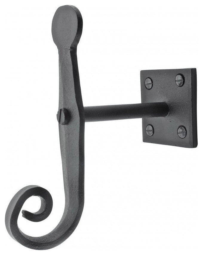 Black Shutter Dog Rat Tail Hand Forged Iron Rustproof Finish Set of 6