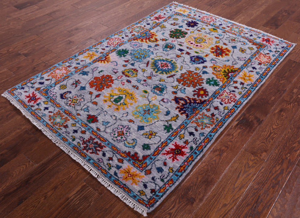 Turkish Oushak Hand-Knotted Wool Rug 4' 2" X 6' 3" - Q13401