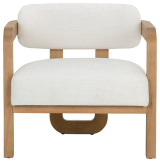 Madrone Lounge Chair, Rustic Oak, Heather Ivory Tweed