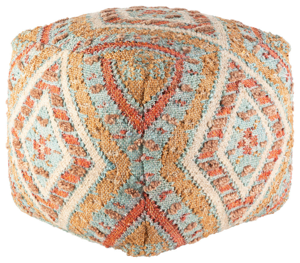 Surya Luanda Aqua Pouf 18"H X 18"W X 18"D