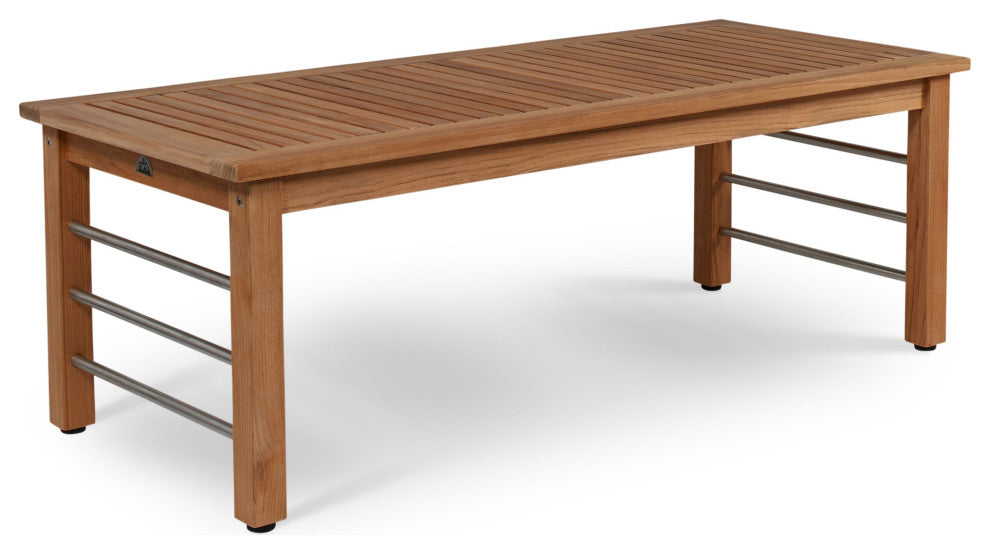 SoHo 4-Piece Teak Outdoor Patio Deep Seating Set with Sunbrella Navy Cushions