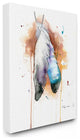 Bird Feathers Abstract Watercolor Painting, 16"x20"