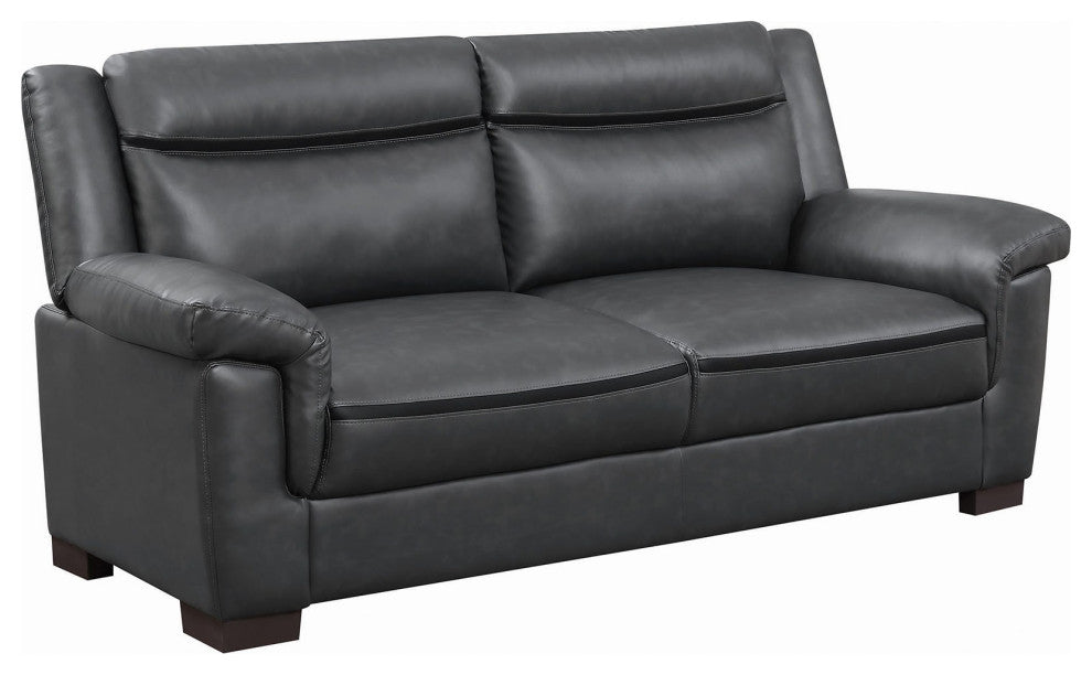 Leatherette Upholstered Sofa, Gray