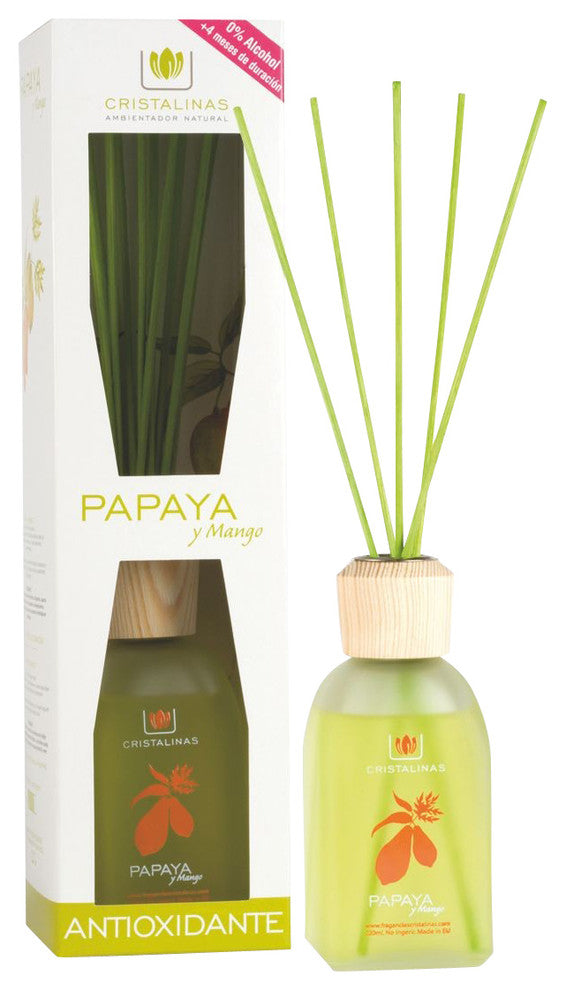 Cristalinas Reed Diffusers Scented Air Freshener 220 ML, Papaya and Mango