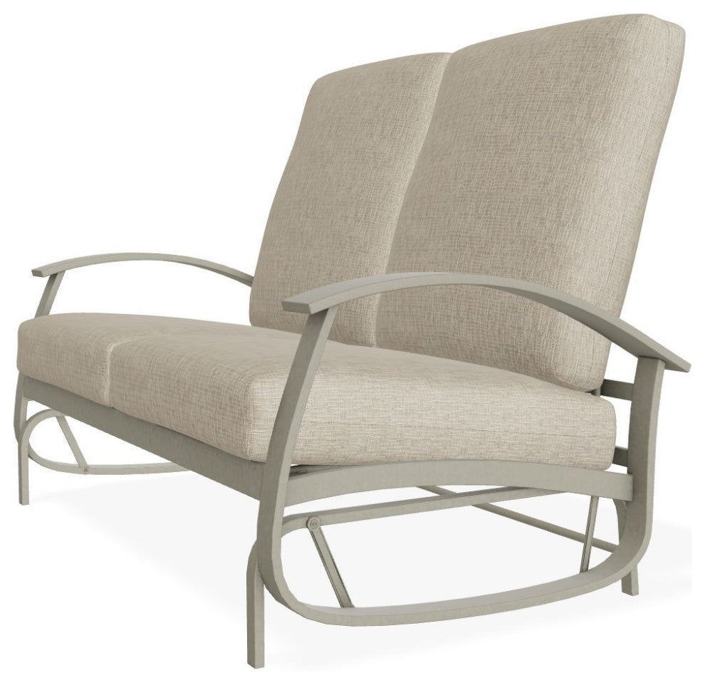 Belle Isle Cushion Deep Seating 2-Seat Glider, Grasscloth Dune/Storm