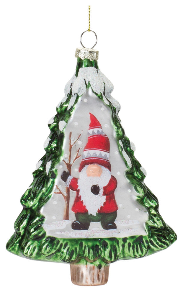 Gnome Pine Tree Ornament, 12-Piece Set