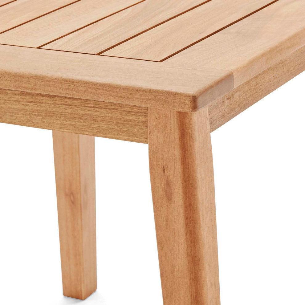 Lounge Side Table, Square, Wood, Brown Natural, Modern, Outdoor Patio Bistro
