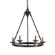 6-Light Antique Black Modern Farmhouse Round Chandelier