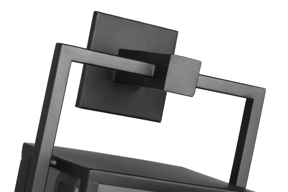Exhibit 1-Light Large Wall Lantern, Matte Black/Clear Beveled Glass