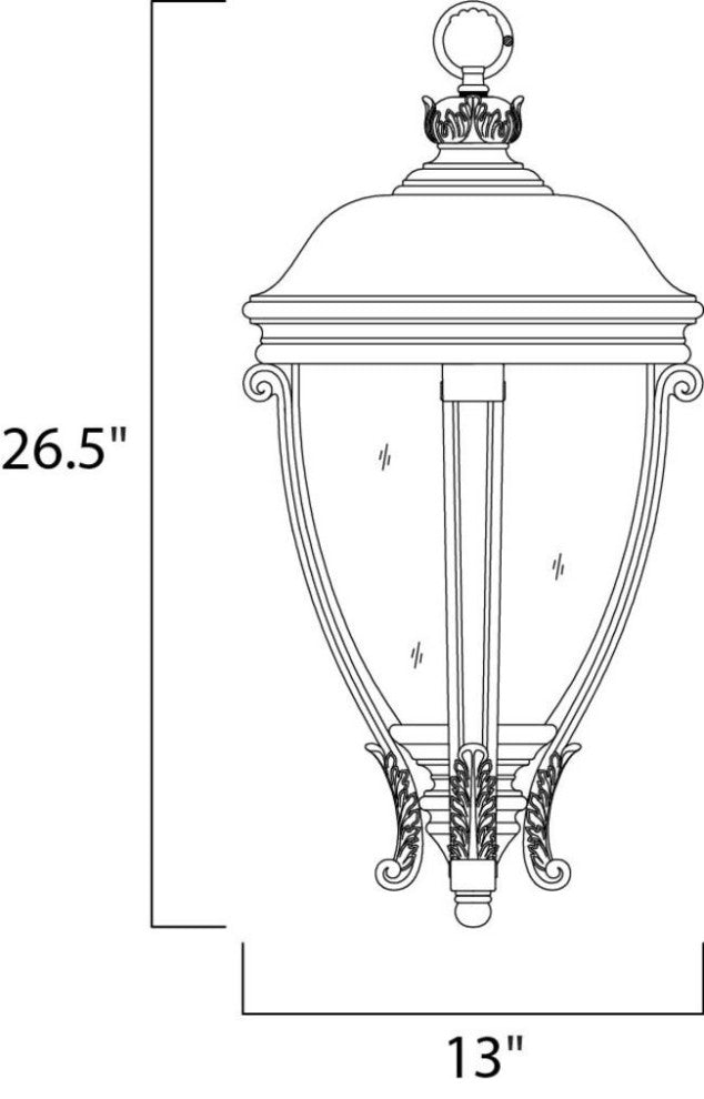 Maxim Camden VX 3-Light Golden Bronze, Water Glass Hanging Lantern