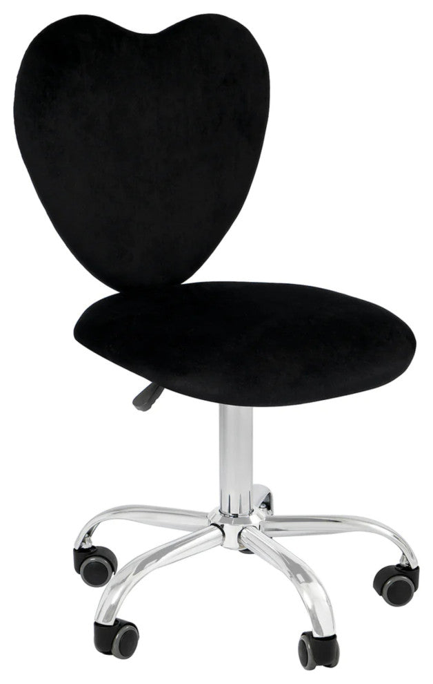 Heart 360 Degrees Vanity Chair With Adjustable Height, Black