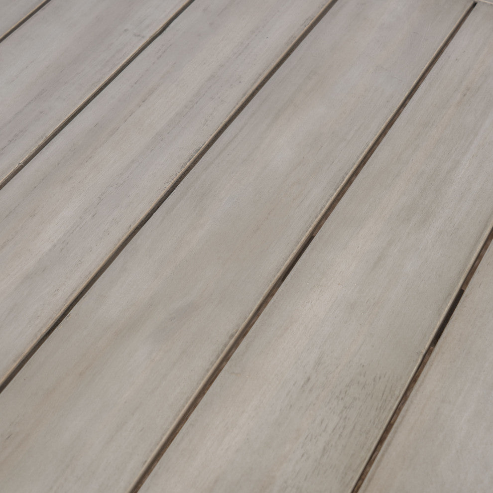 GDF Studio Borocay Outdoor Light Gray Finished Acacia Wood Dining Table
