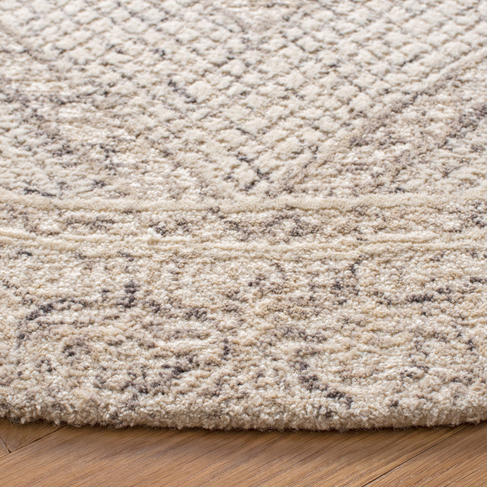 Safavieh Couture Abstract Collection, ABT345 Rug, Ivory/Grey, 8' Round