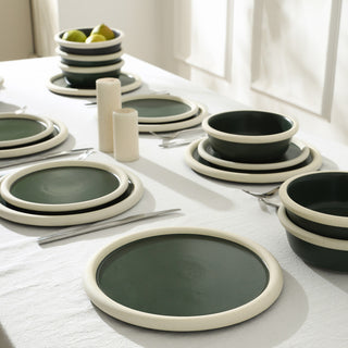 Stone Lain Capri Stoneware 24-Piece Dinnerware Set, Green