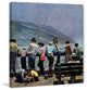 "Pier Fishing" Painting Print on Canvas by John Falter