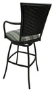 Set of 3, Outdoor/Indoor Swivel Bar Stools Erin, Linen Sun Stripe on Brown, 34"