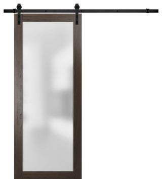 Planum 2102 Interior Sliding Barn Door 36x84 Chocolate Ash & Hardware Rail 6.6ft