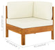 vidaXL 2 Piece Patio Lounge Set With Cream White Cushions Acacia Wood