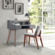 Wooden Writing Desk w/ Storage Drawer, Gray