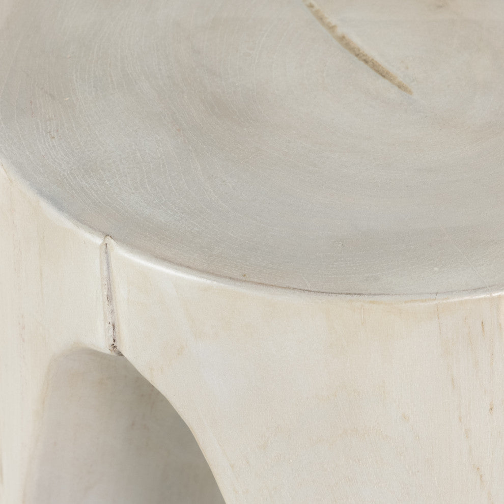 Petros Outdoor End Table-Ivory Teak