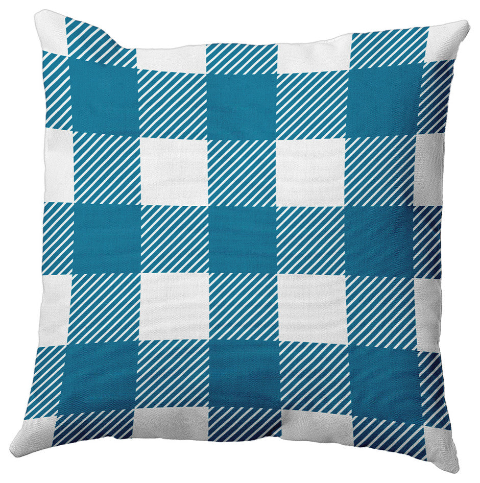 Buffalo Plaid Accent Pillow, Unreal Teal, 26"x26"