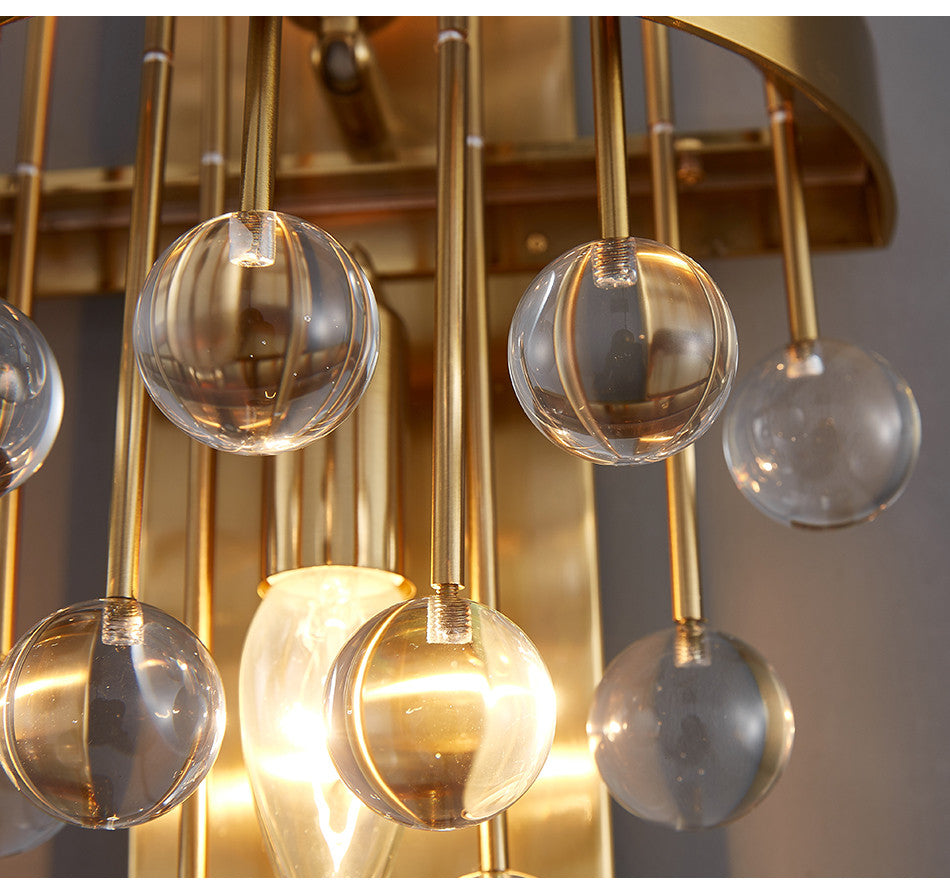 New brushed colorful wall lamp for bedroom, living room., Round Crystal
