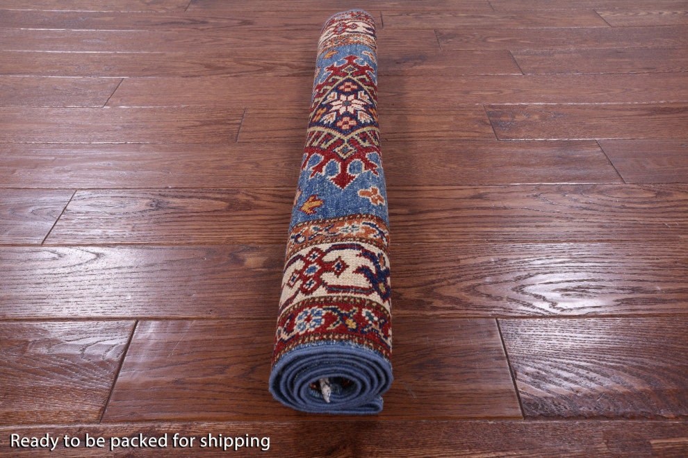 2' 10" X 4' 4" Handmade Super Kazak Wool Rug - Q12980