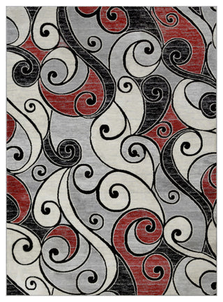 Modern Accent Rug, Scarlet Red, 9'8"x7'5"