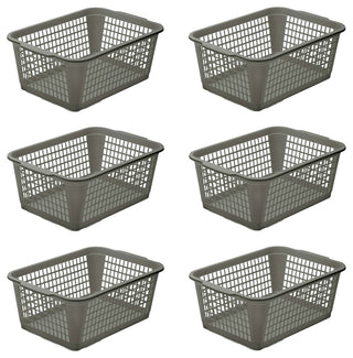 Large Plastic Storage Basket, 32-1184, Grey, 6