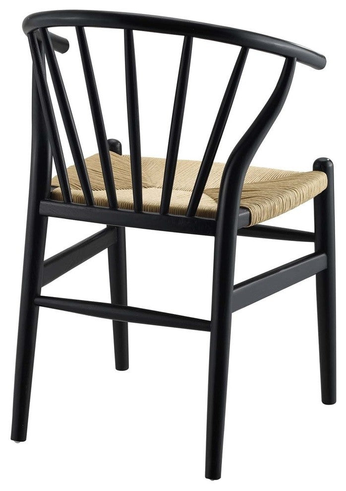 Flourish Spindle Wood Dining Side Chair, Black