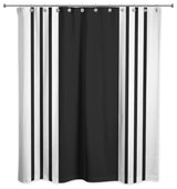 Farmhouse Stripe Shower Curtain, Black