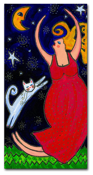 Wyanne 'Big Diva Moonlight Goddess Dancing' Canvas Art, 19"x10"
